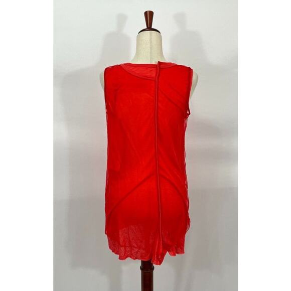 RUNDHOLZ Black Label Sz L Large Red Layered Tulle Tank Top Sleeveless NWT - Picture 3 of 9